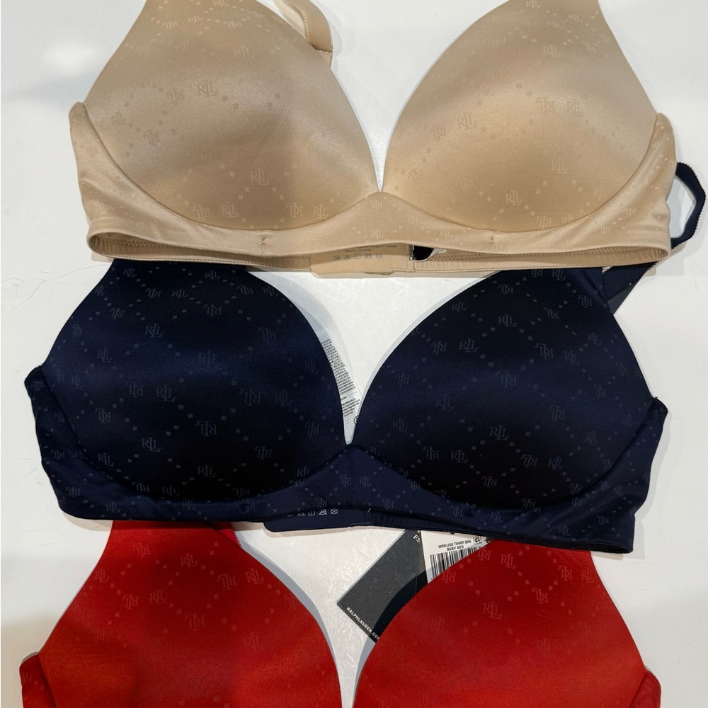 Ralph Lauren Comfort Collection Repeat -logo Wireless T-shirt Bras 38C